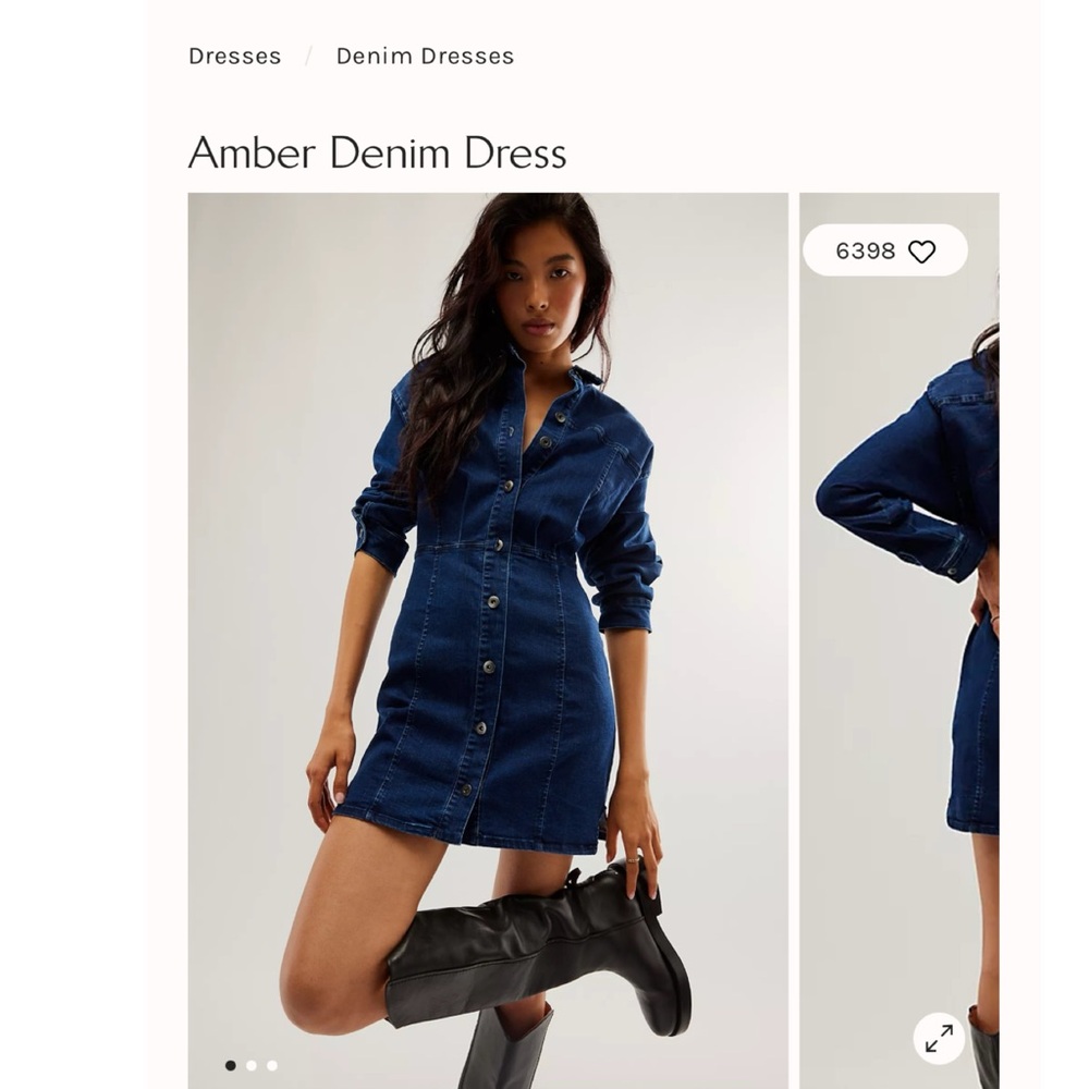 NWT Free People Amber Denim Dress size S